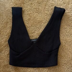 Sincerely Jules Black Ribbed Crop Top